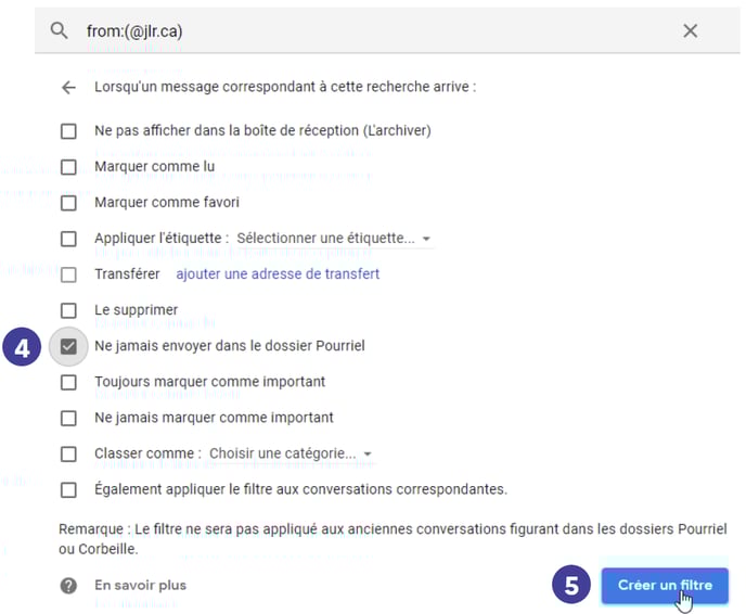Les courriels que vous m